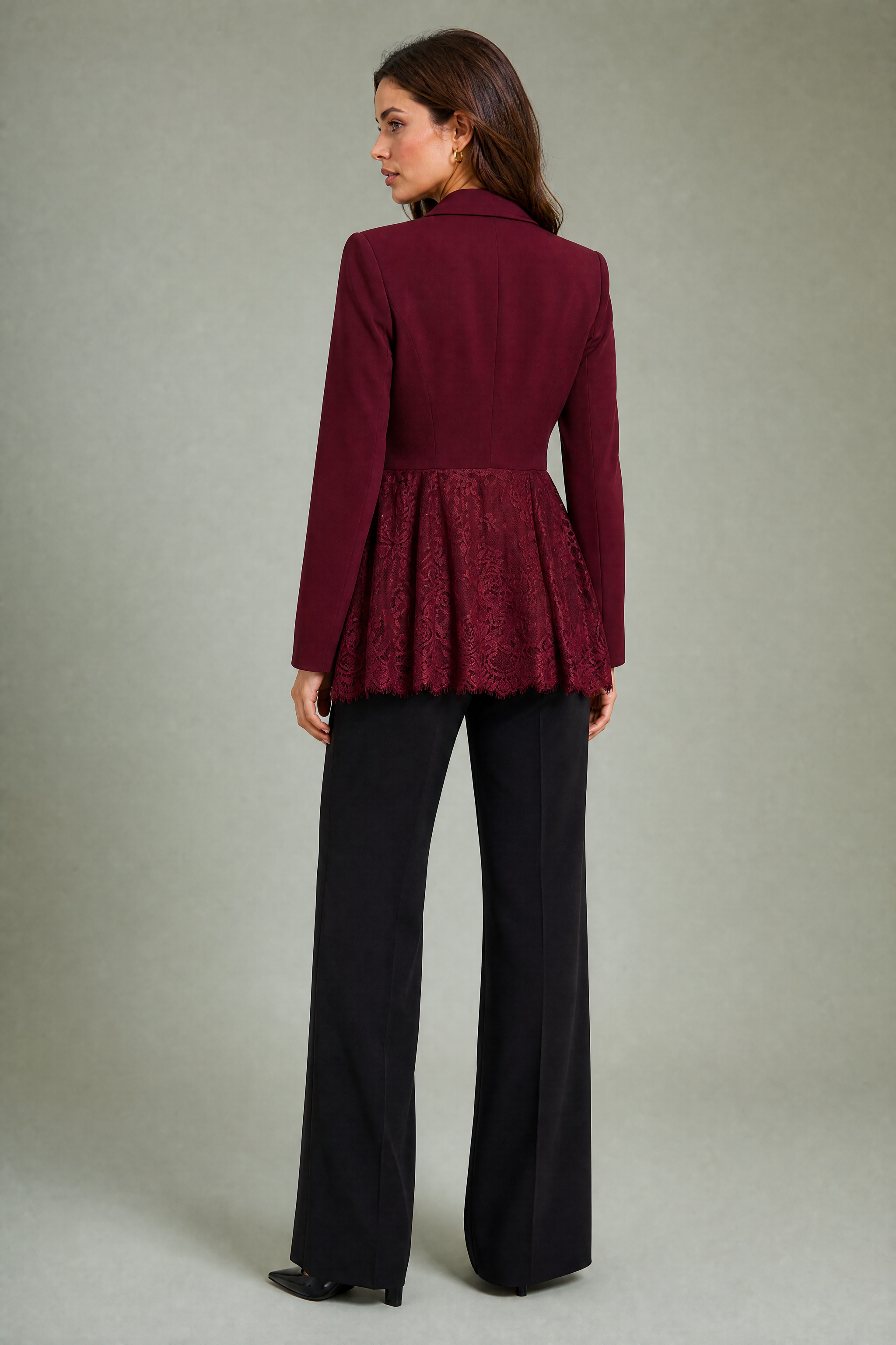 Blazer ajusté à dentelle | Vue de dos | Lounelle Paris