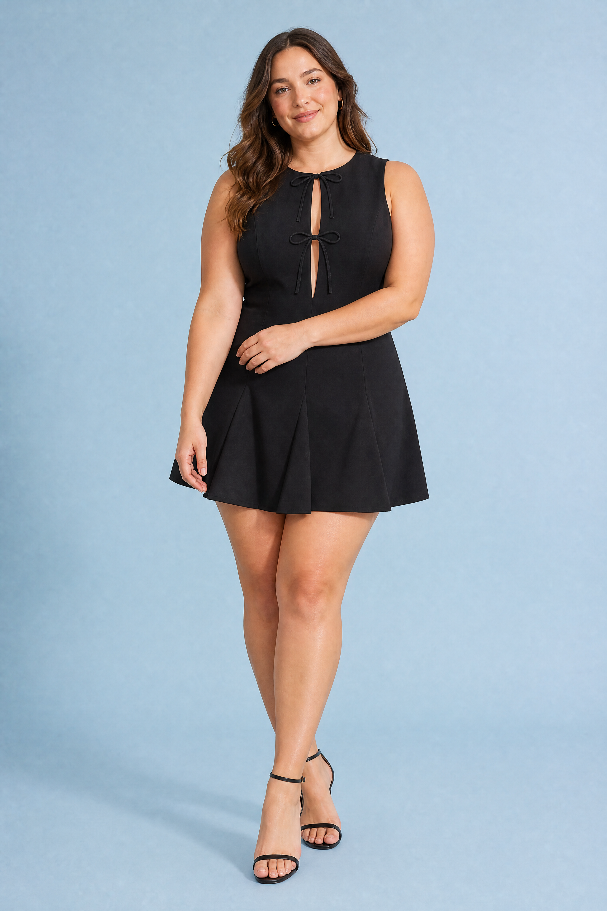 Robe sans manches à nouer | Porté sur une silhouette plus ronde | Lounelle Paris