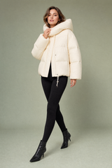 Oversized Cropped Hooded Puffer Jacket