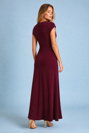 Robe longue fluide col drapé | Vue de dos | Lounelle Paris