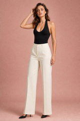 Black Halter-Neck Backless Top