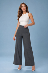 High-Waisted Wide-Leg Trousers