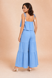 Ensemble bleu clair bretelles fines | Vue de dos | Lounelle Paris