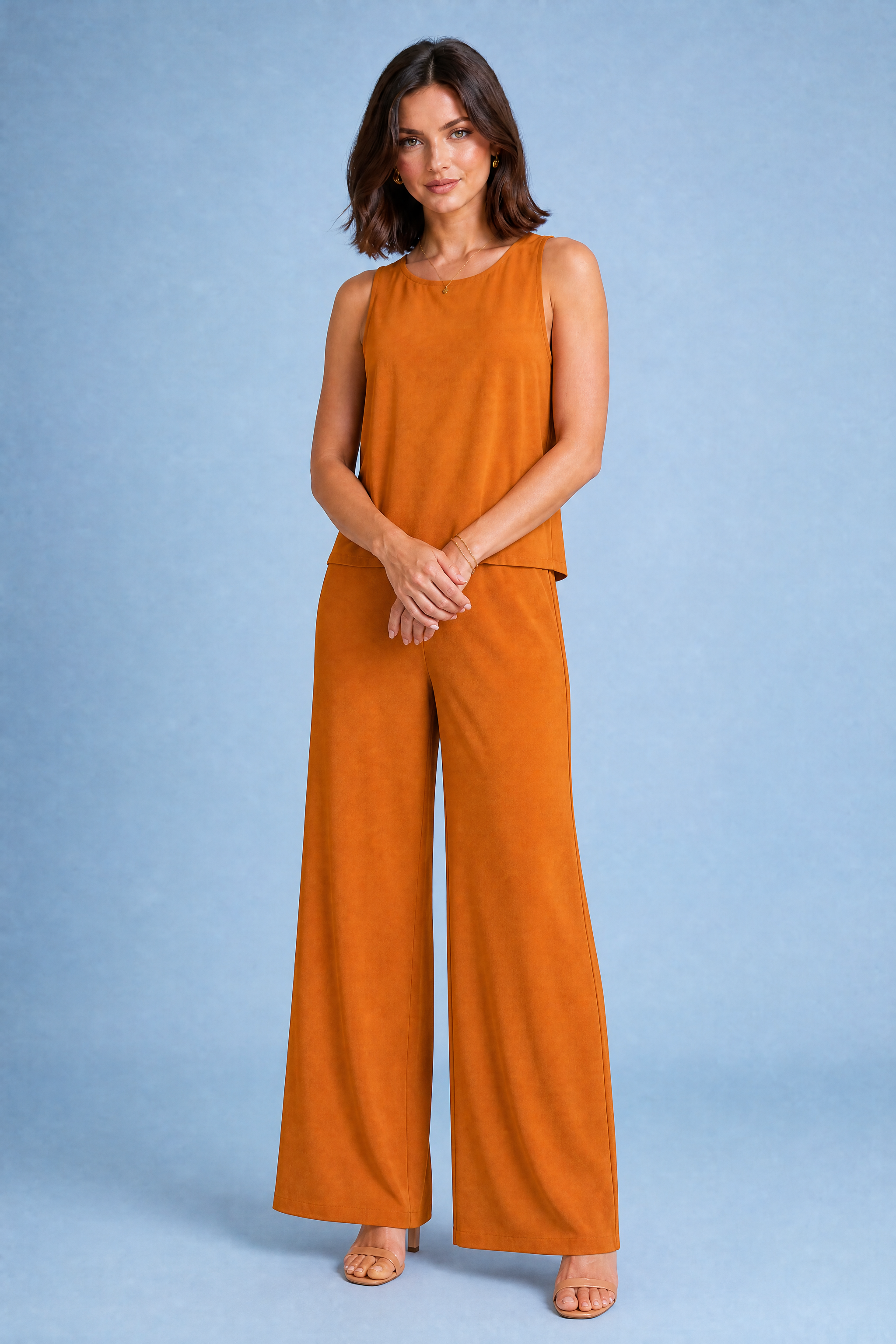 Ensemble fluide pantalon large | Variante Orange | Lounelle Paris