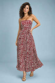 Robe longue bordeaux dos nu | Vue de face | Lounelle Paris
