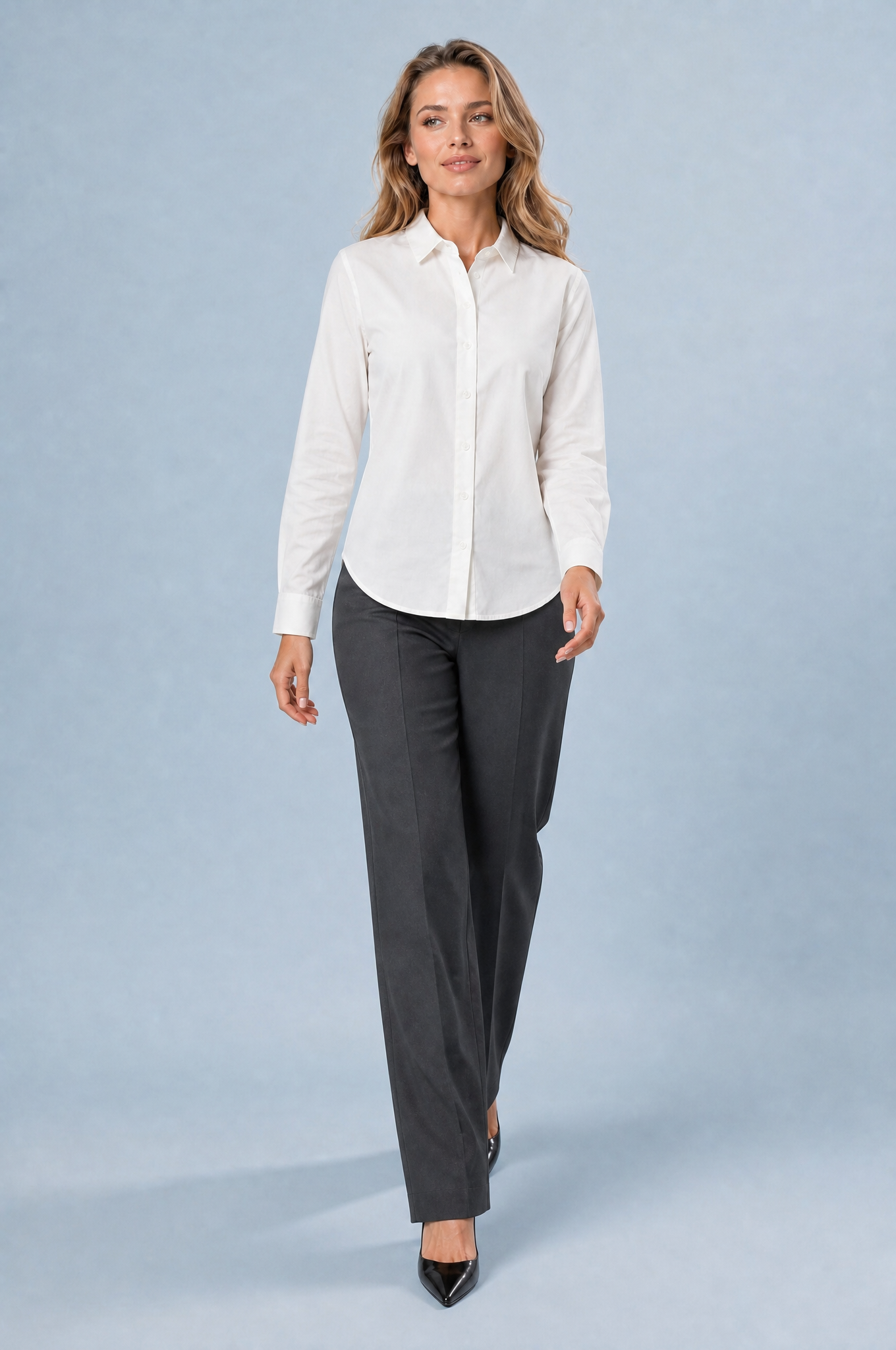 Chemise fluide manches longues | Vue en mouvement | Lounelle Paris