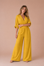 Combinaison col V taille haute | Variante Jaune | Lounelle Paris