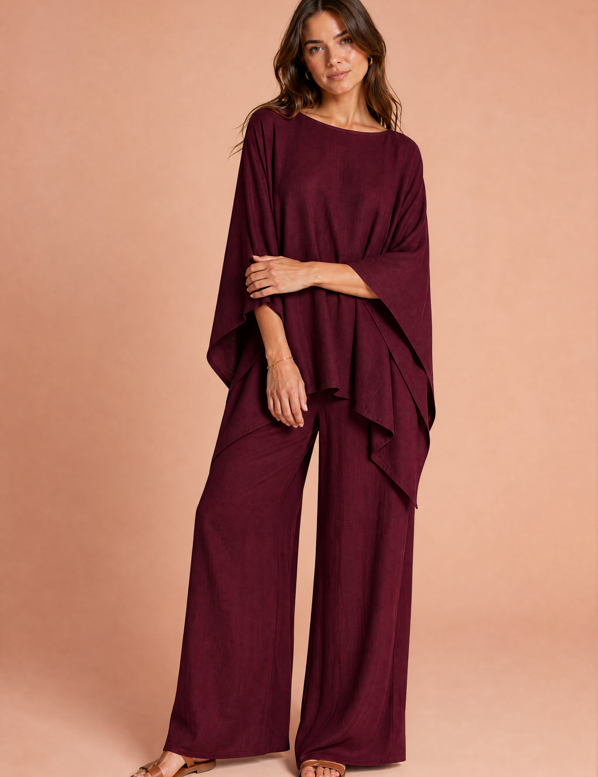 Ensemble ample encolure bateau | Variante Bordeaux | Lounelle Paris