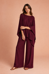 Loose-Fit Boat-Neck Top and Pants Set