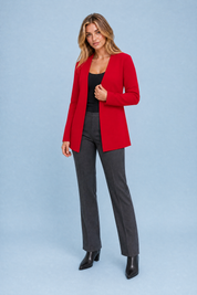 Blazer mi-long col V | Variante Rouge | Lounelle Paris