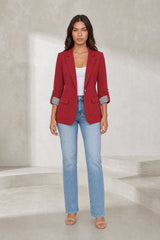 Cropped Three-Quarter Sleeve Blazer