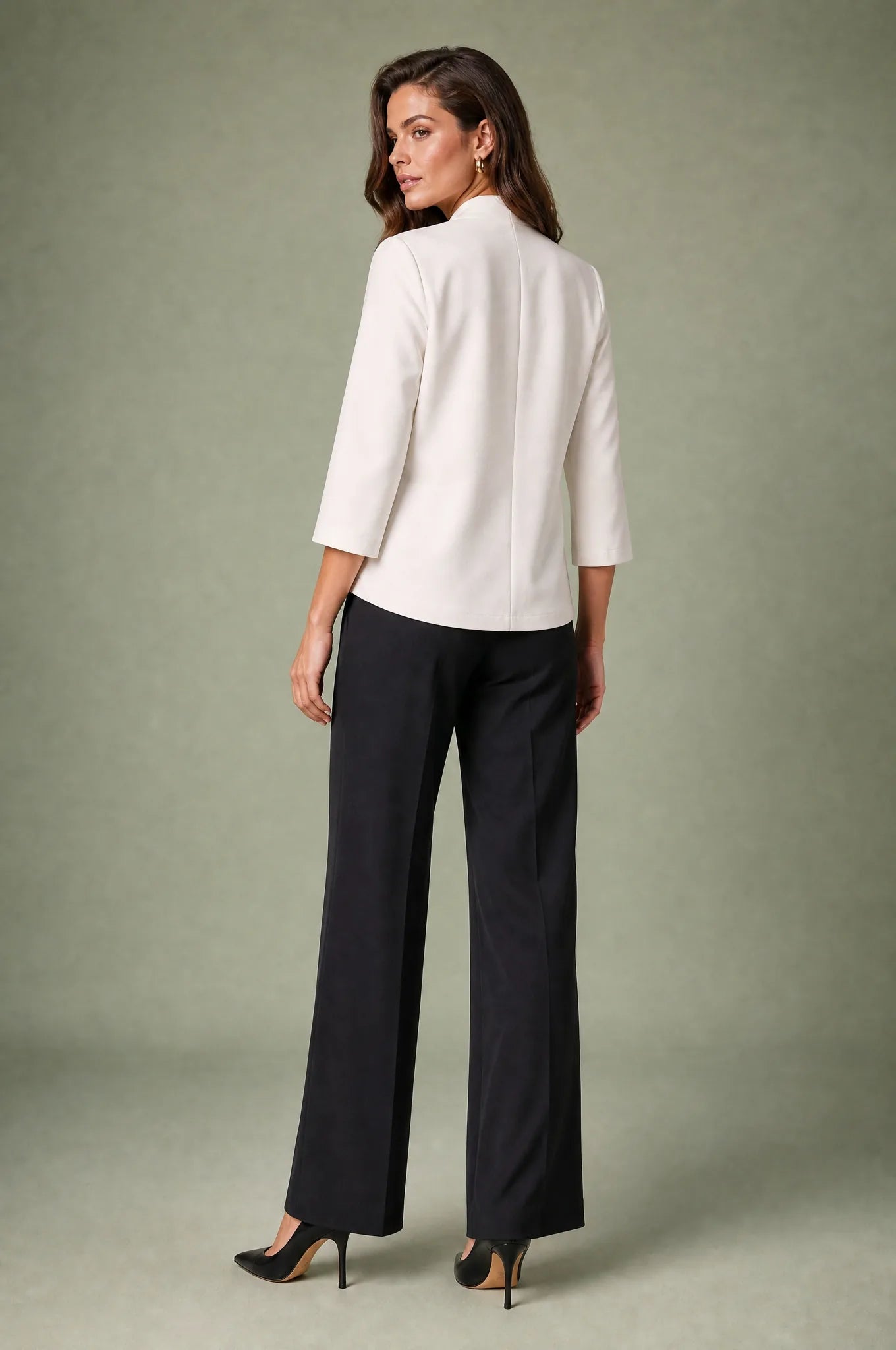 Blazer blanc cassé col châle | Vue de dos | Lounelle Paris