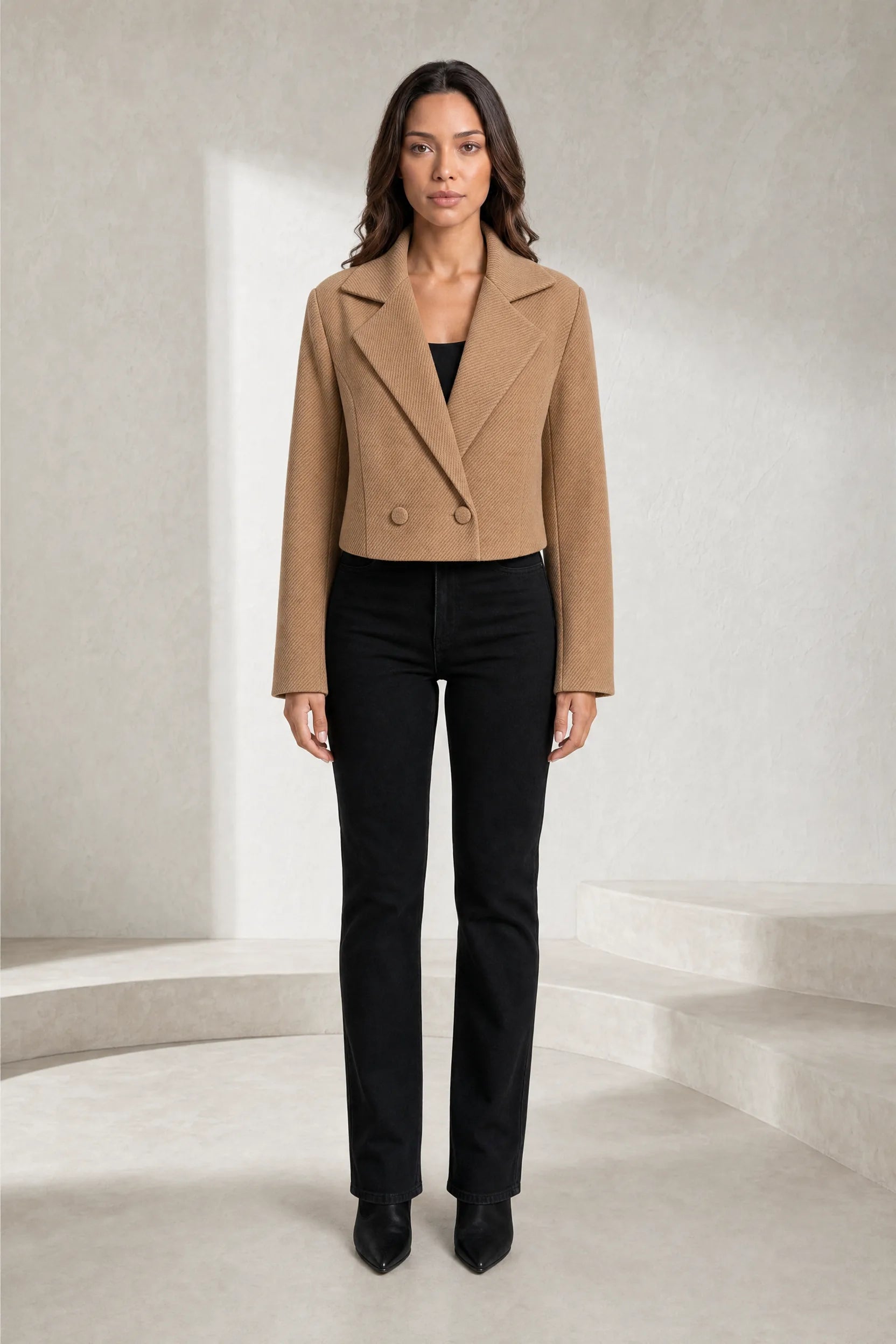 Blazer court ample à double boutonnage | Lounelle Paris