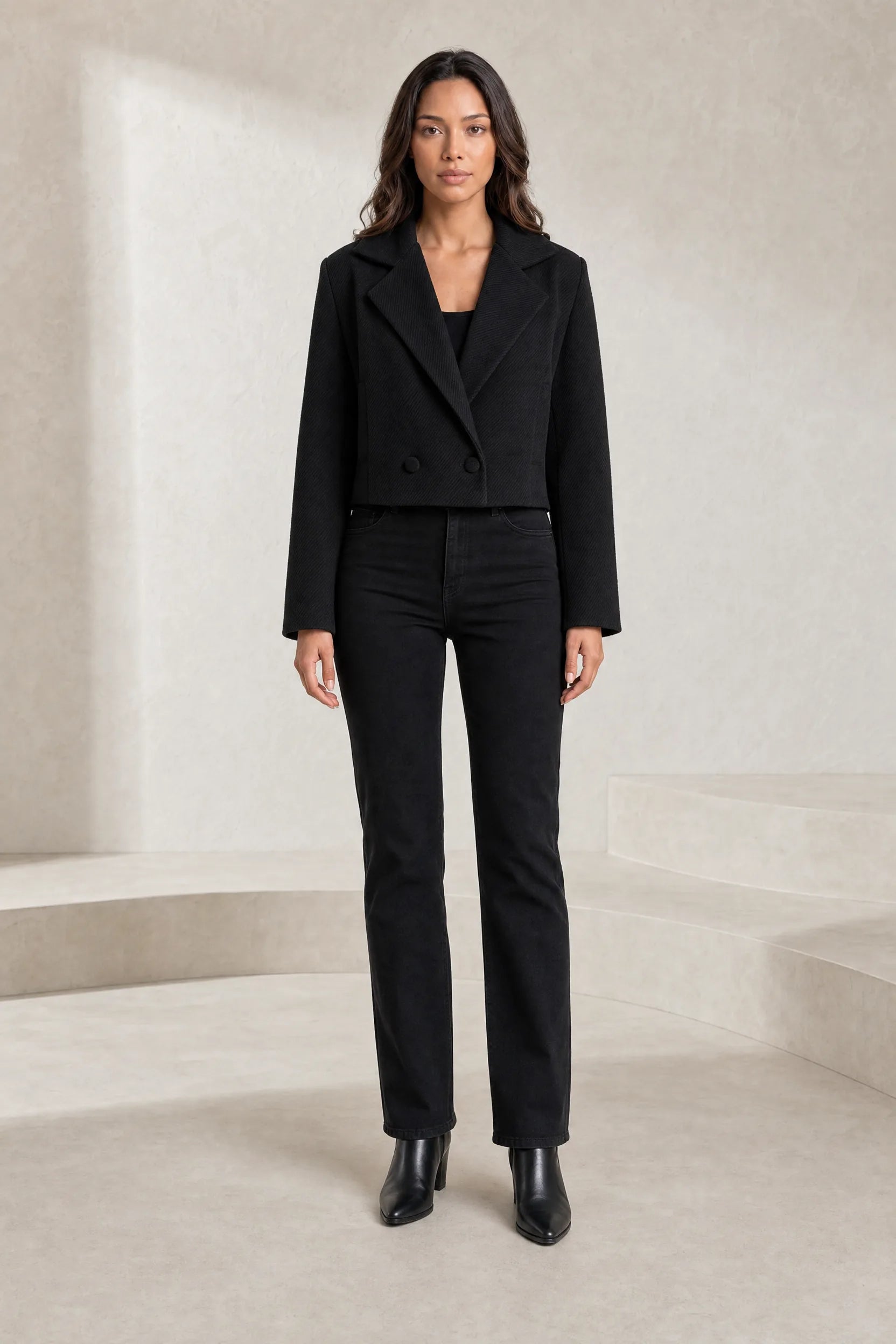 Blazer court ample à double boutonnage | Lounelle Paris