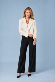 Blazer court ample à double boutonnage | Variante Écru | Lounelle Paris