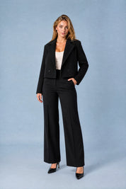 Blazer court ample à double boutonnage | Variante Noir | Lounelle Paris