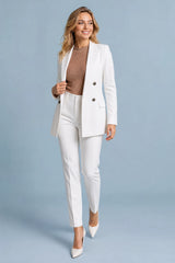 Mid-Length Double-Breasted Blazer