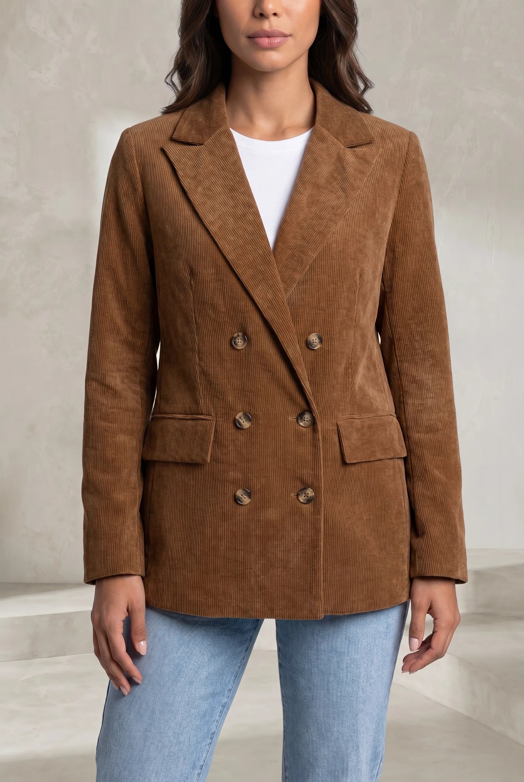 Blazer mi-long velours côtelé | Lounelle Paris