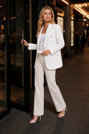 Blazer oversize double boutonné | Variante Blanc - Lifestyle | Lounelle Paris