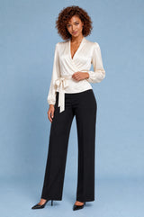 Satin Wrap Blouse