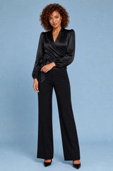Satin Wrap Blouse