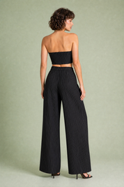 Ensemble rayé bandeau et pantalon large | Vue de dos | Lounelle Paris