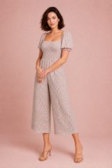 Floral Square-Neck Jumpsuit