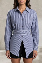 Chemise rayée à ceinture | Lounelle Paris