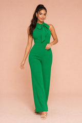 Sleeveless Bow-Detail Wide-Leg Jumpsuit