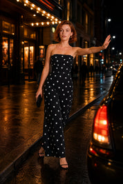 Combinaison bandeau à pois | Variante Noir - Lifestyle | Lounelle Paris