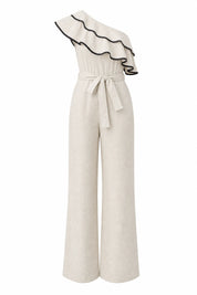 Combinaison beige à une épaule | Lounelle Paris
