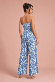 Combinaison blanche bandeau taille haute | Vue de dos | Lounelle Paris