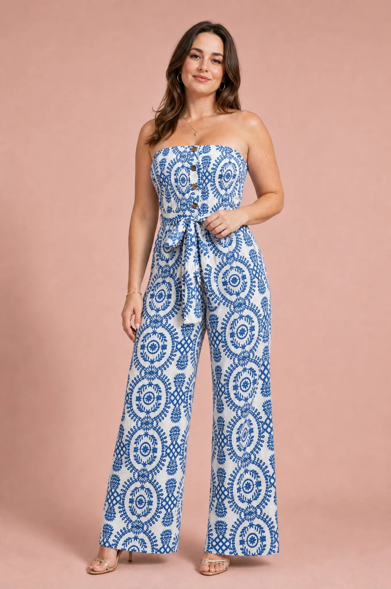 Combinaison blanche bandeau taille haute | Porté sur une autre silhouette | Lounelle Paris