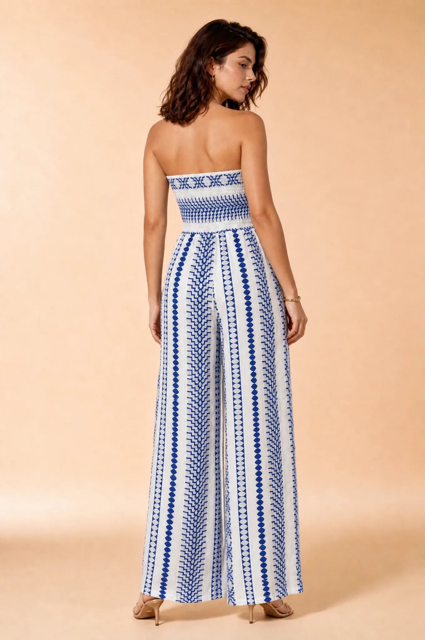 Combinaison blanche imprimée bandeau | Vue de dos | Lounelle Paris