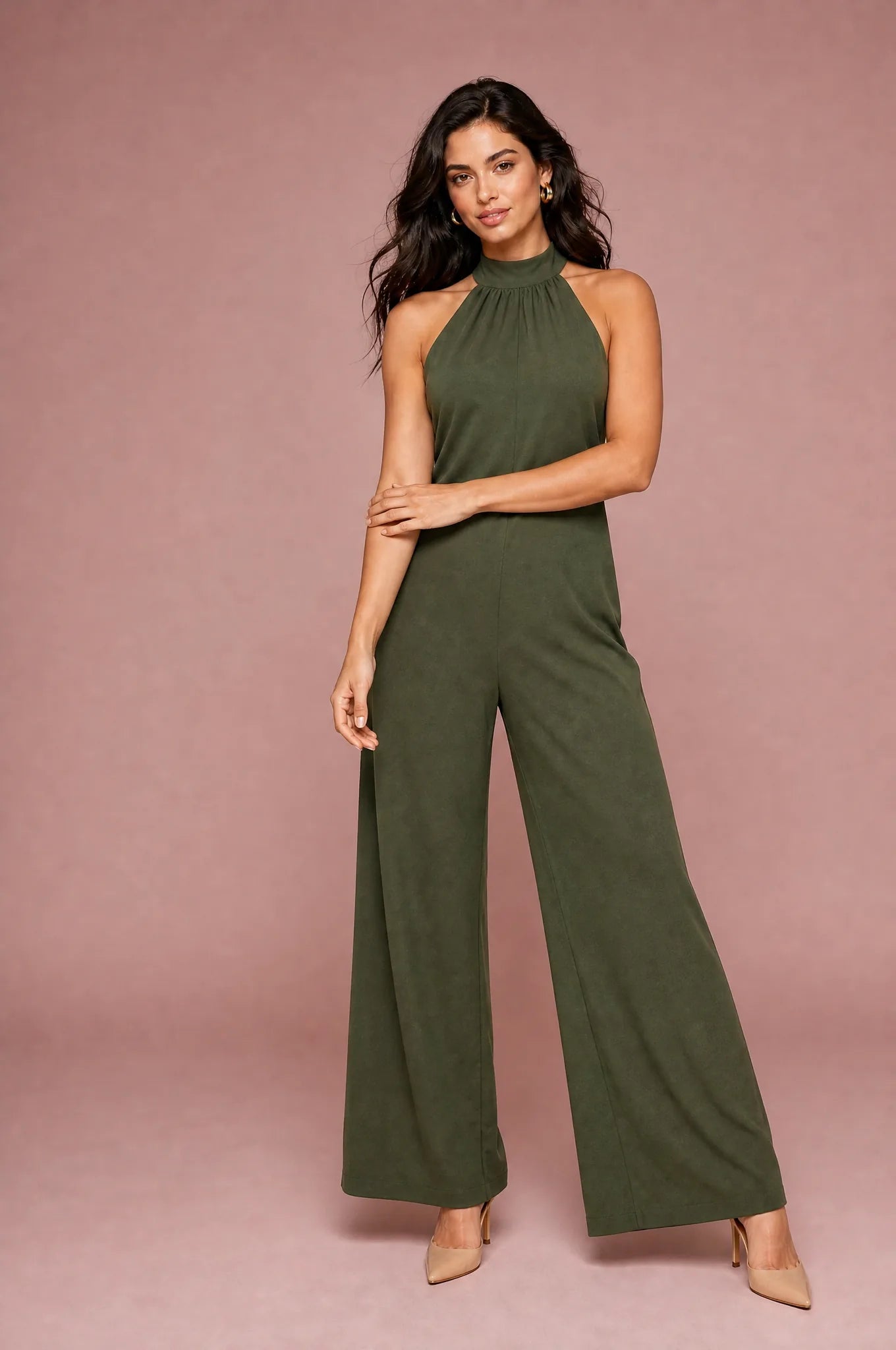 Combinaison col montant dos nu | Variante Vert | Lounelle Paris