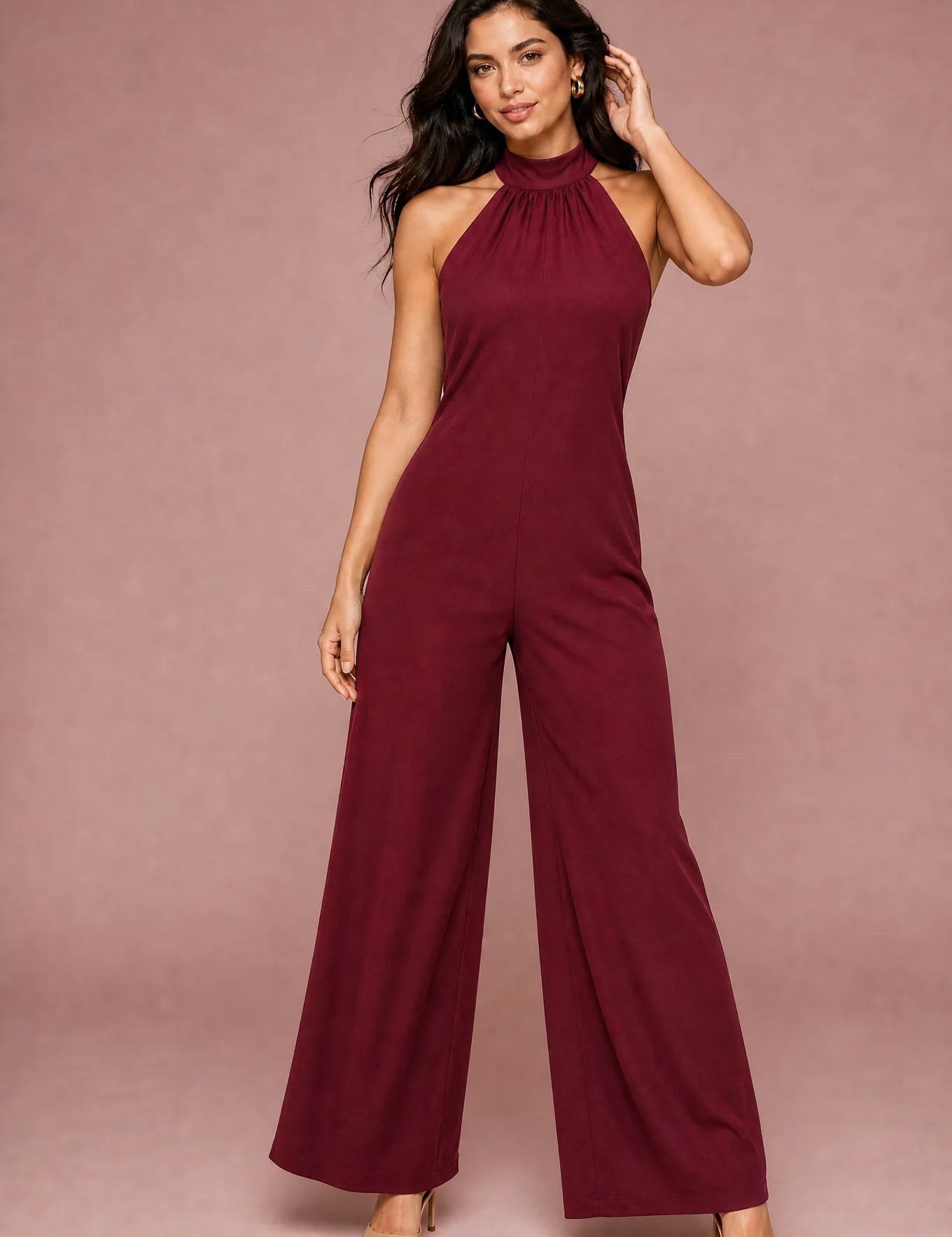 Combinaison col montant dos nu | Variante Bordeaux | Lounelle Paris