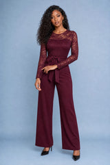 Lace Wide-Leg Jumpsuit