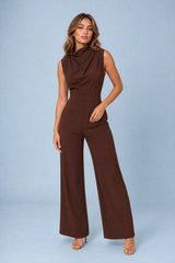 Cowl-Neck Wide-Leg Jumpsuit