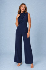 Cowl-Neck Wide-Leg Jumpsuit