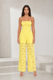 Combinaison jaune bandeau transparente | Lounelle Paris