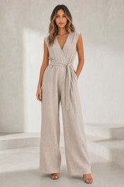 Combinaison pantalon fluide col V | Lounelle Paris