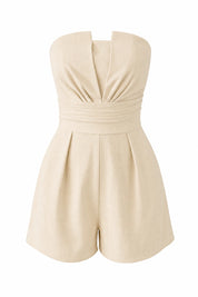 Combishort abricot bustier taille haute | Lounelle Paris