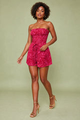 Tropical Print Bandeau Romper