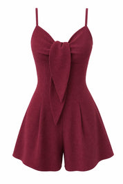 Combishort bordeaux col V à nœud | Lounelle Paris
