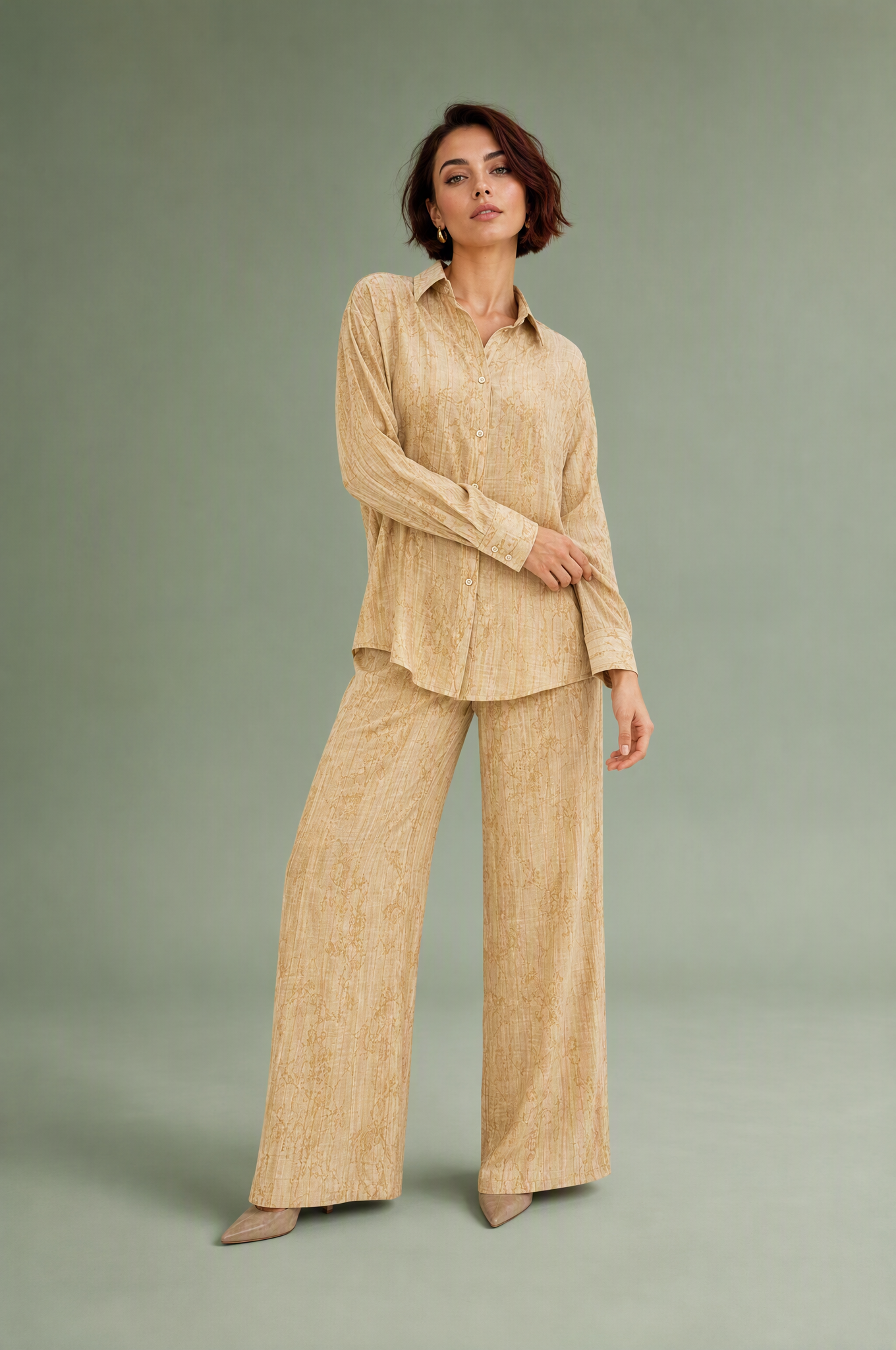 Ensemble ample motif jacquard | Vue de face | Lounelle Paris