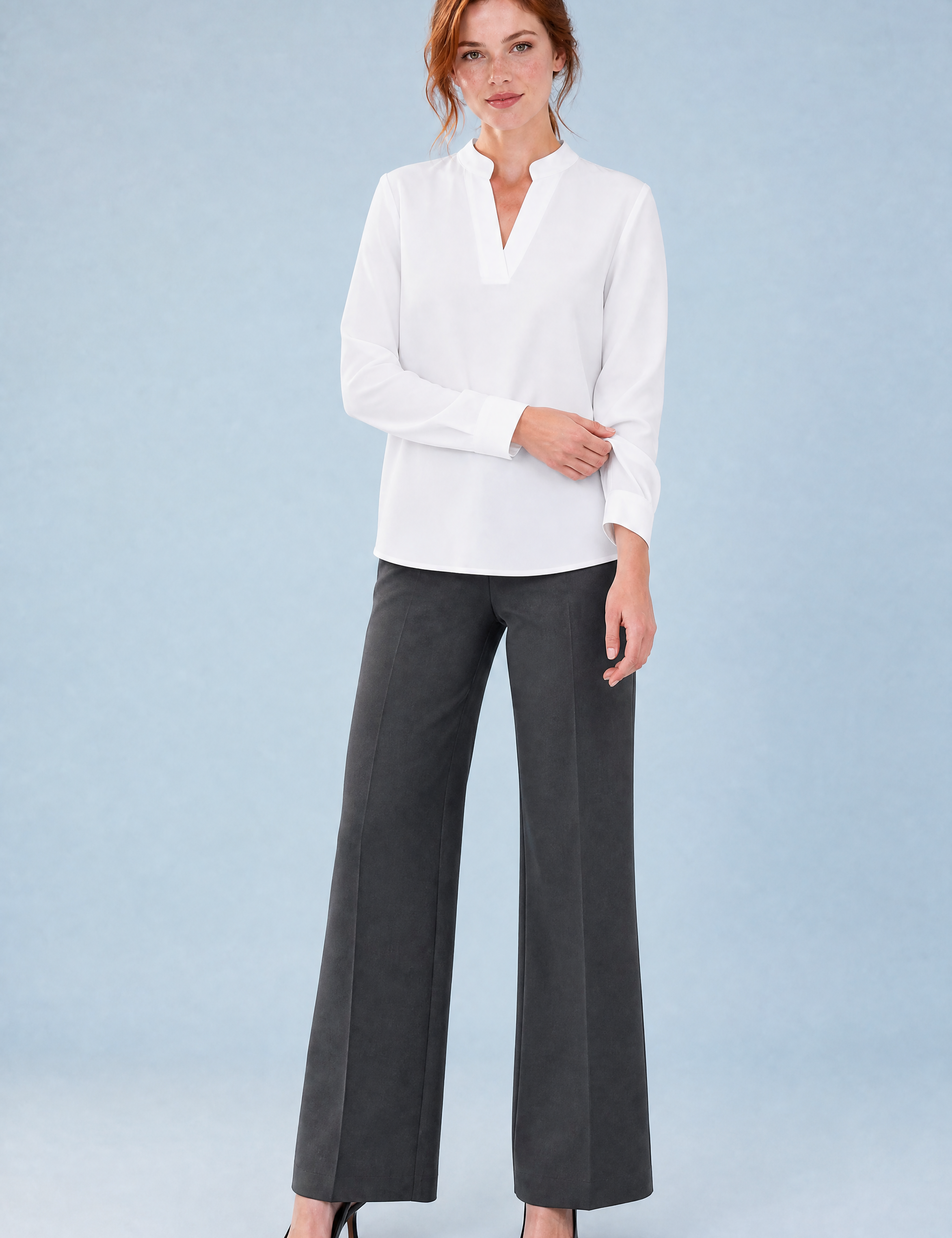 Blouse fluide col en V | Variante Blanc | Lounelle Paris