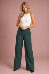 High-Waisted Striped Wide-Leg Pants