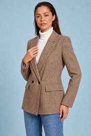 Blazer ajusté motif pied-de-poule | Vue rapprochée | Lounelle Paris
