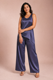 Ensemble pantalon asymétrique sans manches | Porté sur une autre silhouette | Lounelle Paris