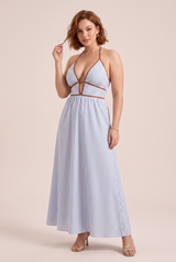 Backless Halter-Neck Maxi Dress